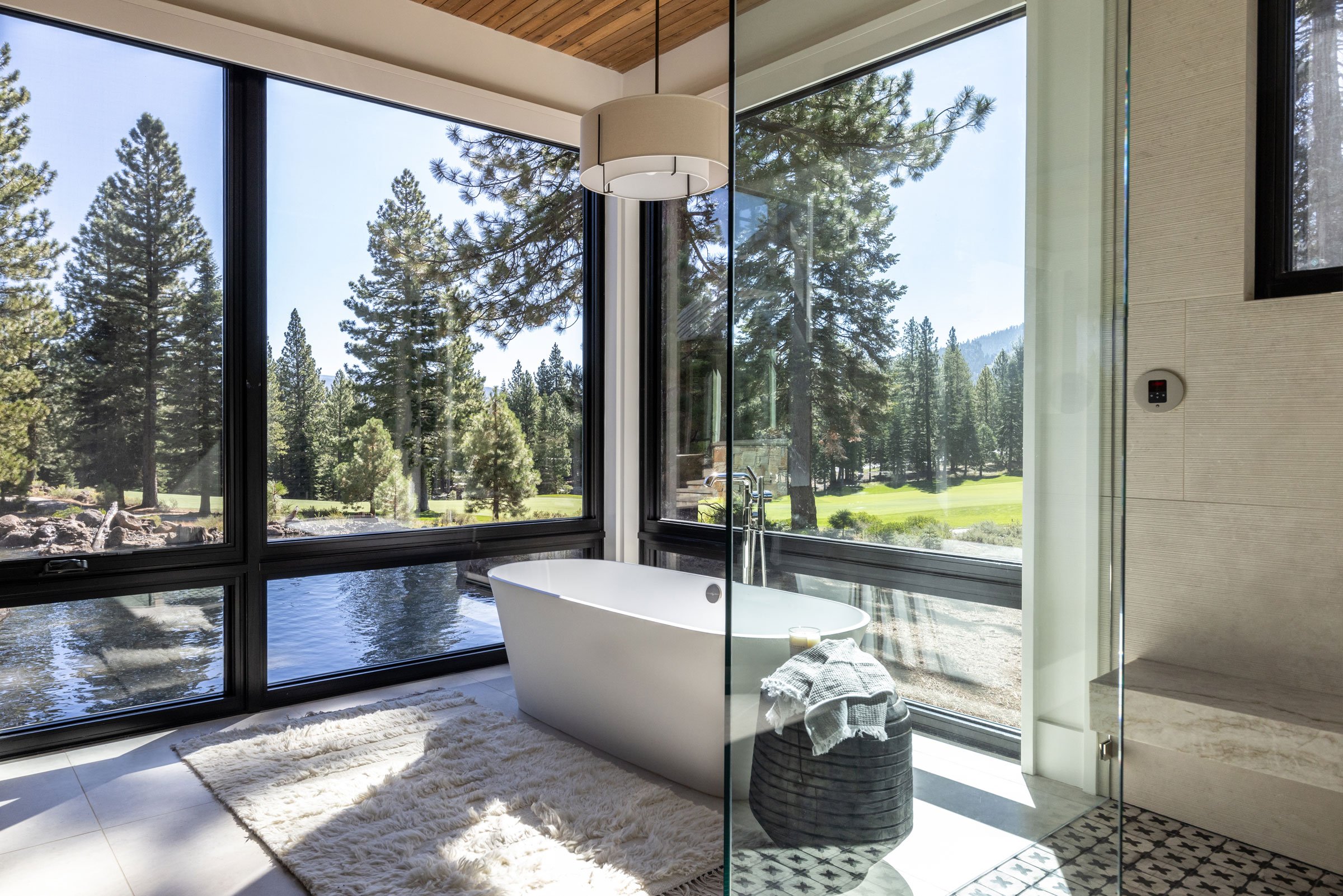 Rustic vacation home interior design bathroom in home remodel